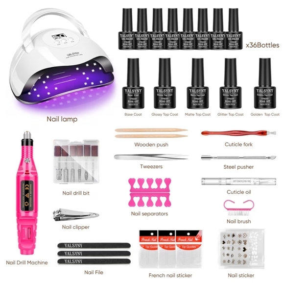 Nail Art Kit with LED Lamp and Drill - Pink - Picture 7 of 12